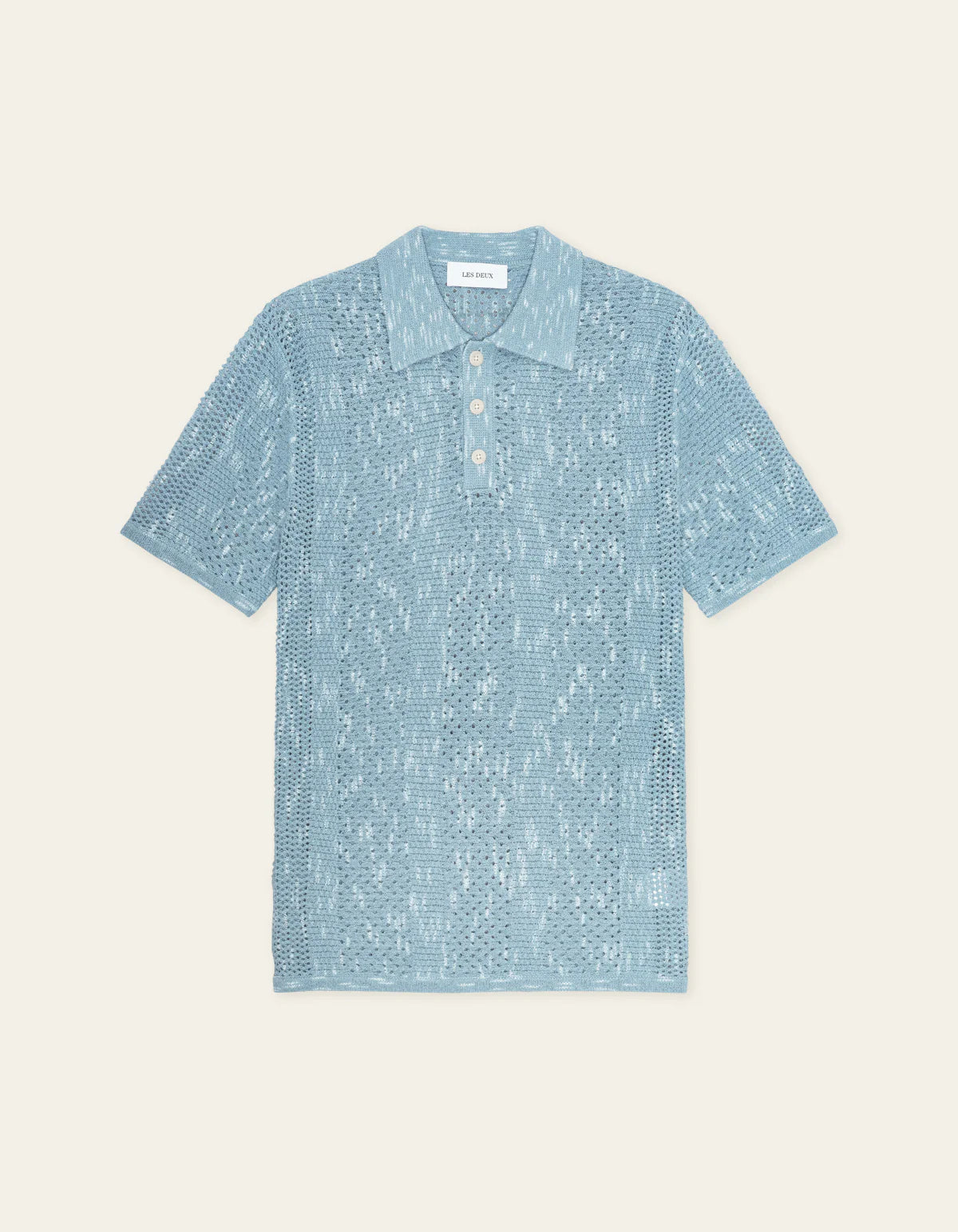 Blue Stripped Lace Knitted Polo