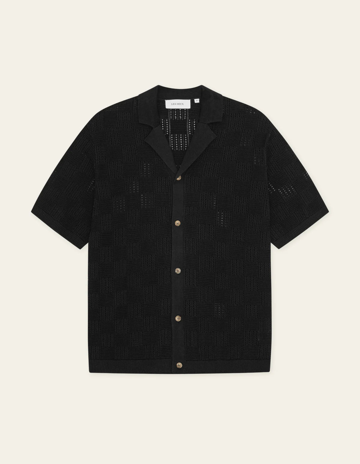 Black Squared Knitted SS Shirt