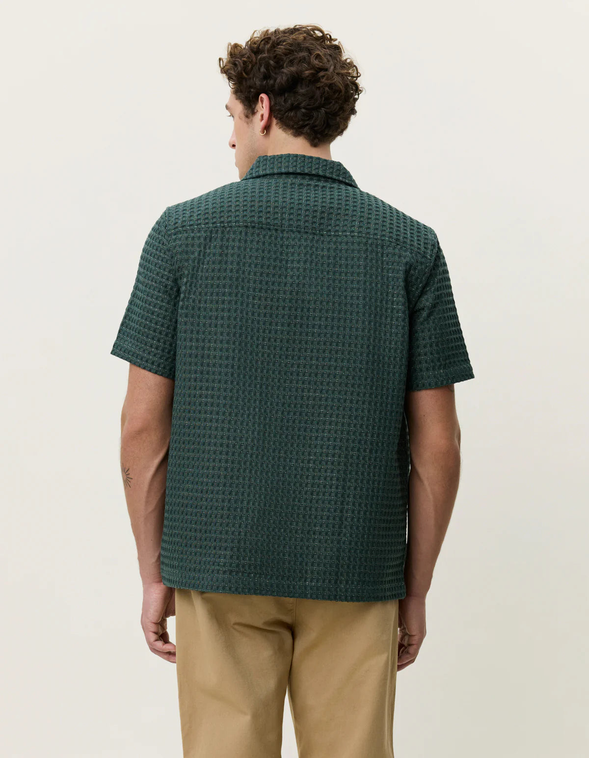 Pine Green Seersucker SS Shirt