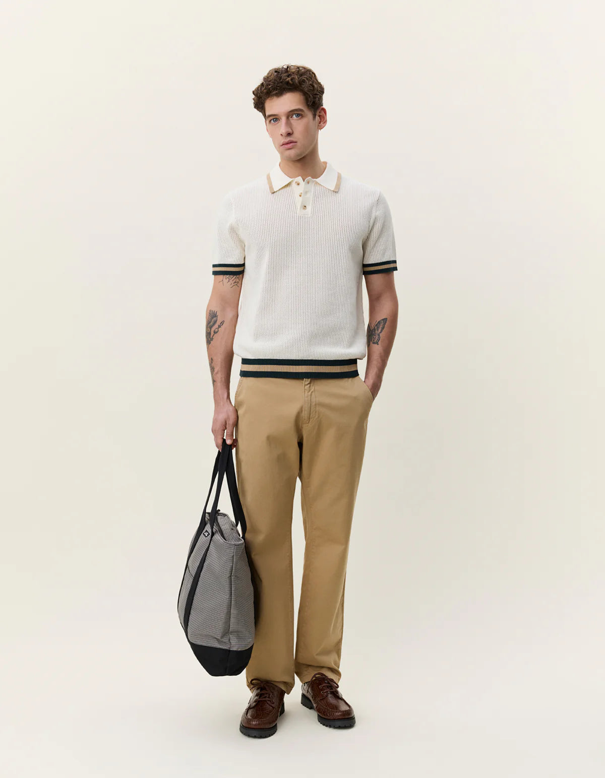 Eggnog Lace Knitted Polo