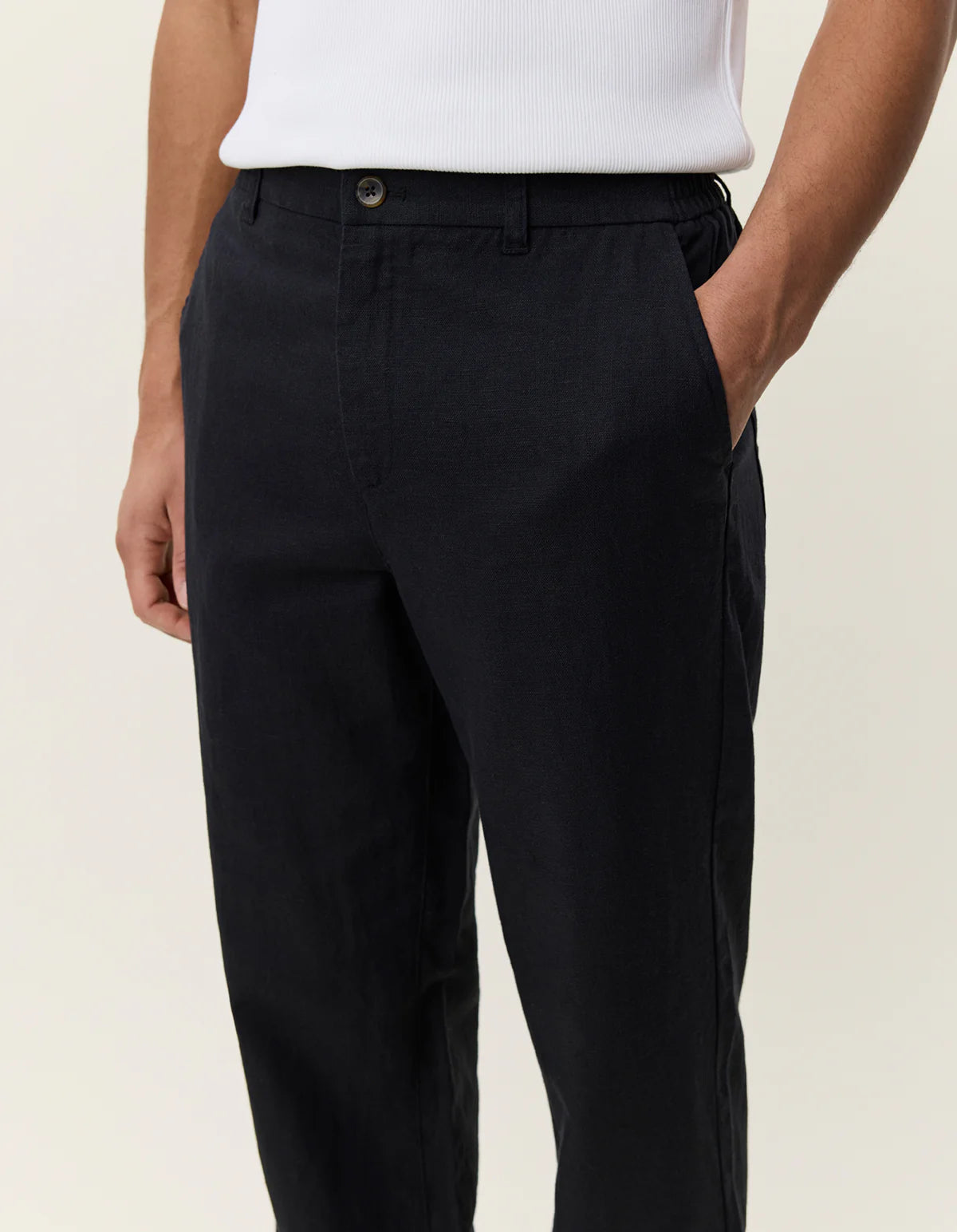 Black Linen Suit Pants