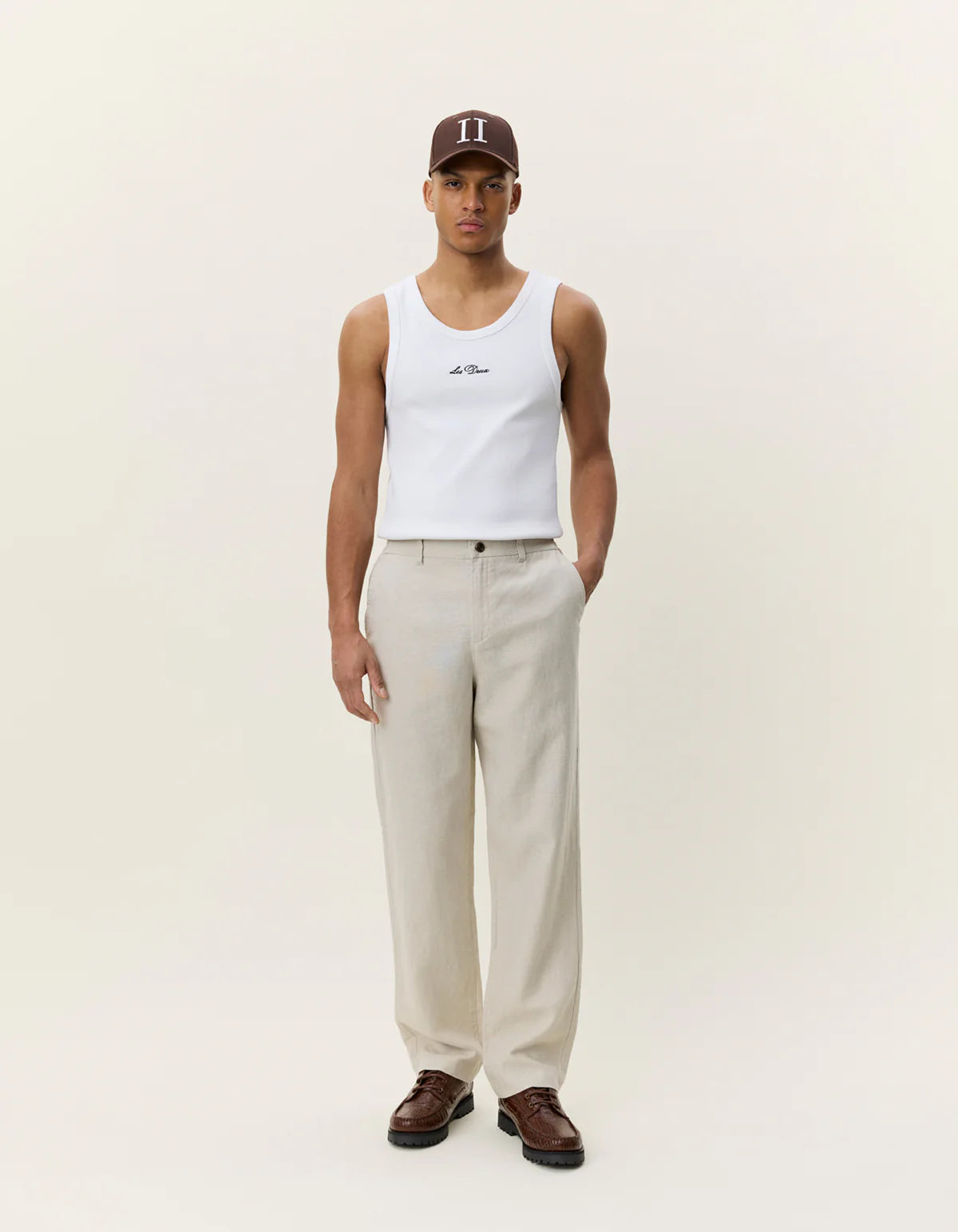 Light Sand Linen Suit Pants