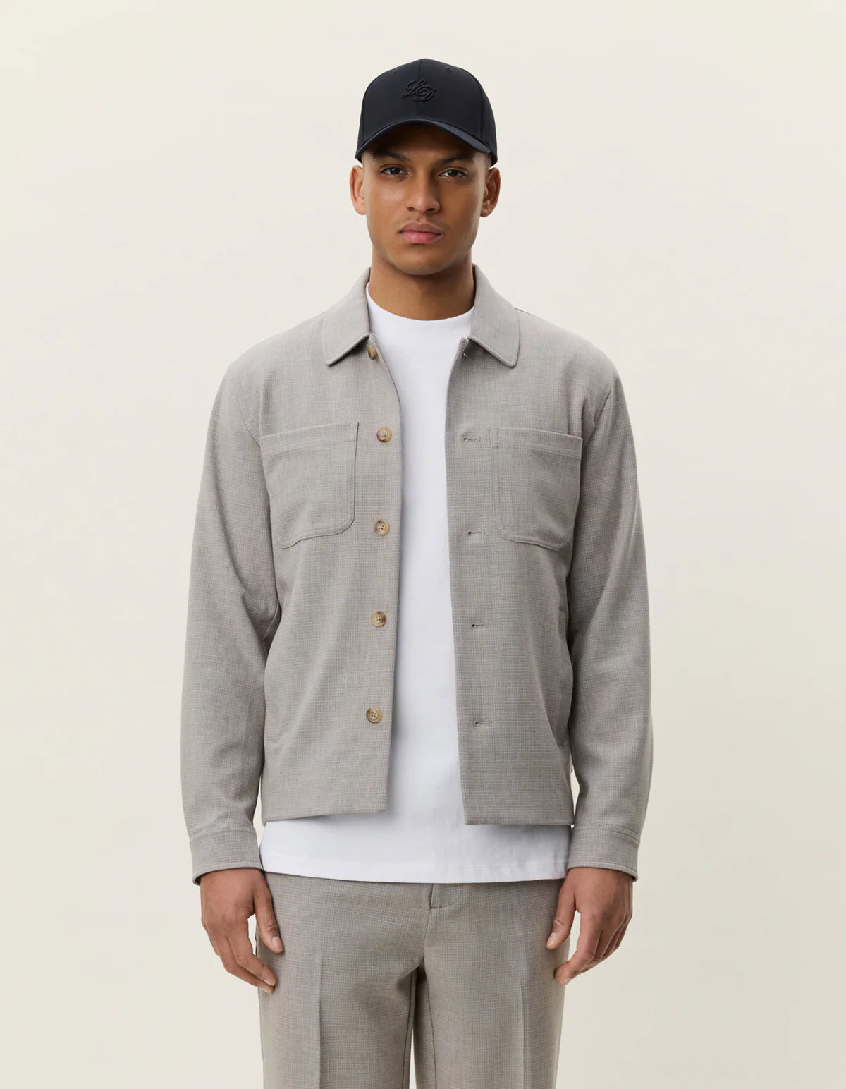 Brown Mini Check Hybrid Jacket