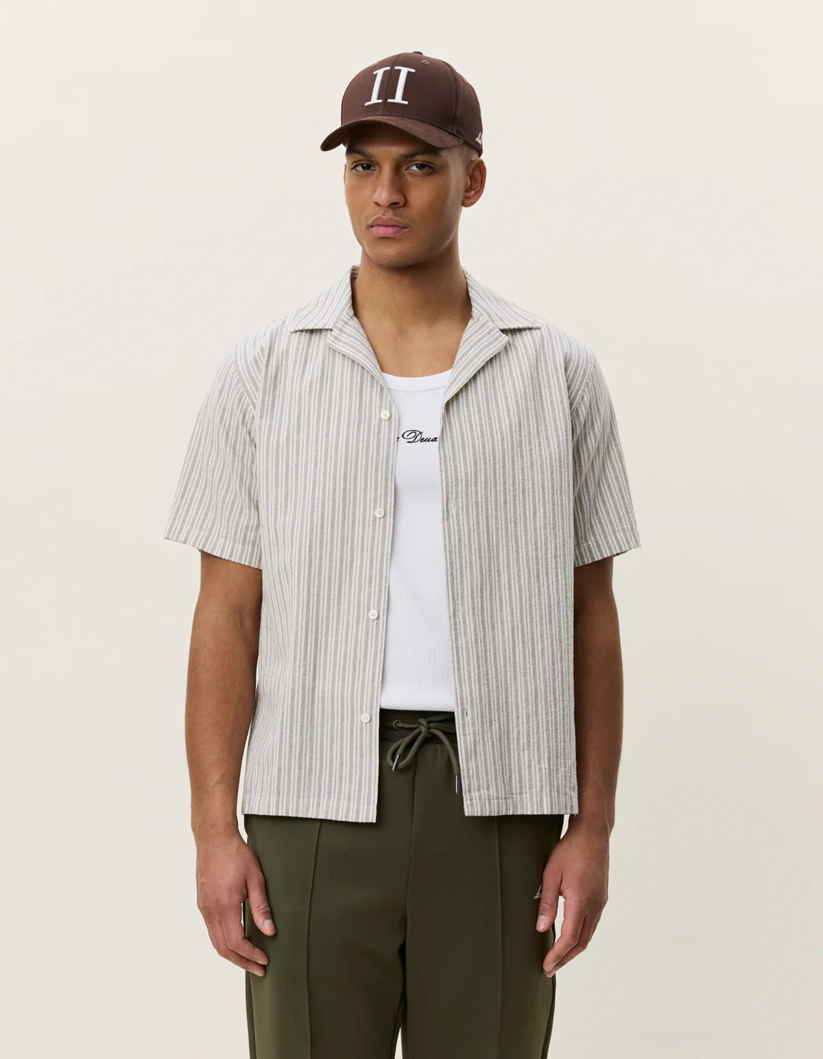 Dark Sand Stripped SS Shirt