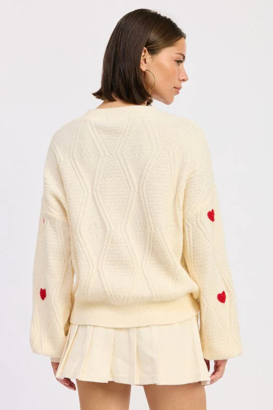 Heart Embroidered Sweater