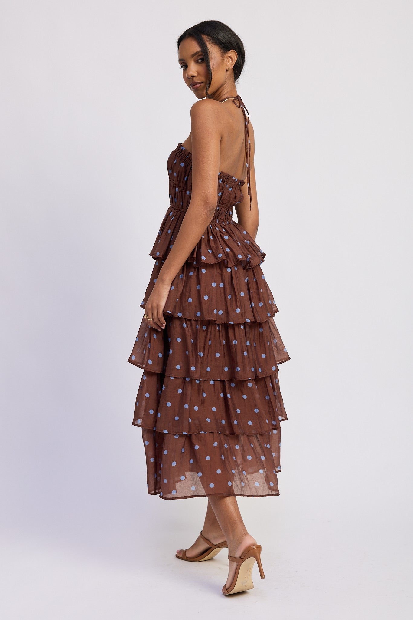 Polka Dot Tiered Maxi