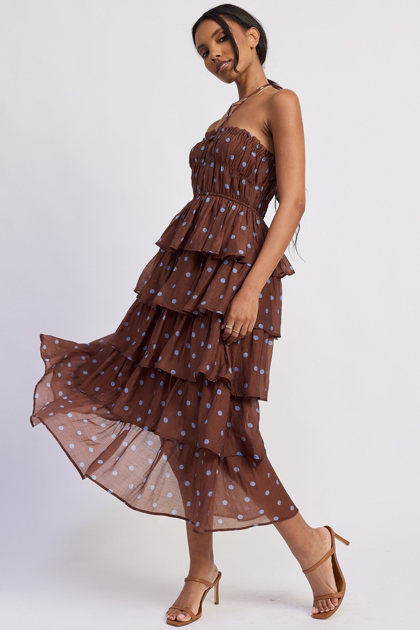 Polka Dot Tiered Maxi