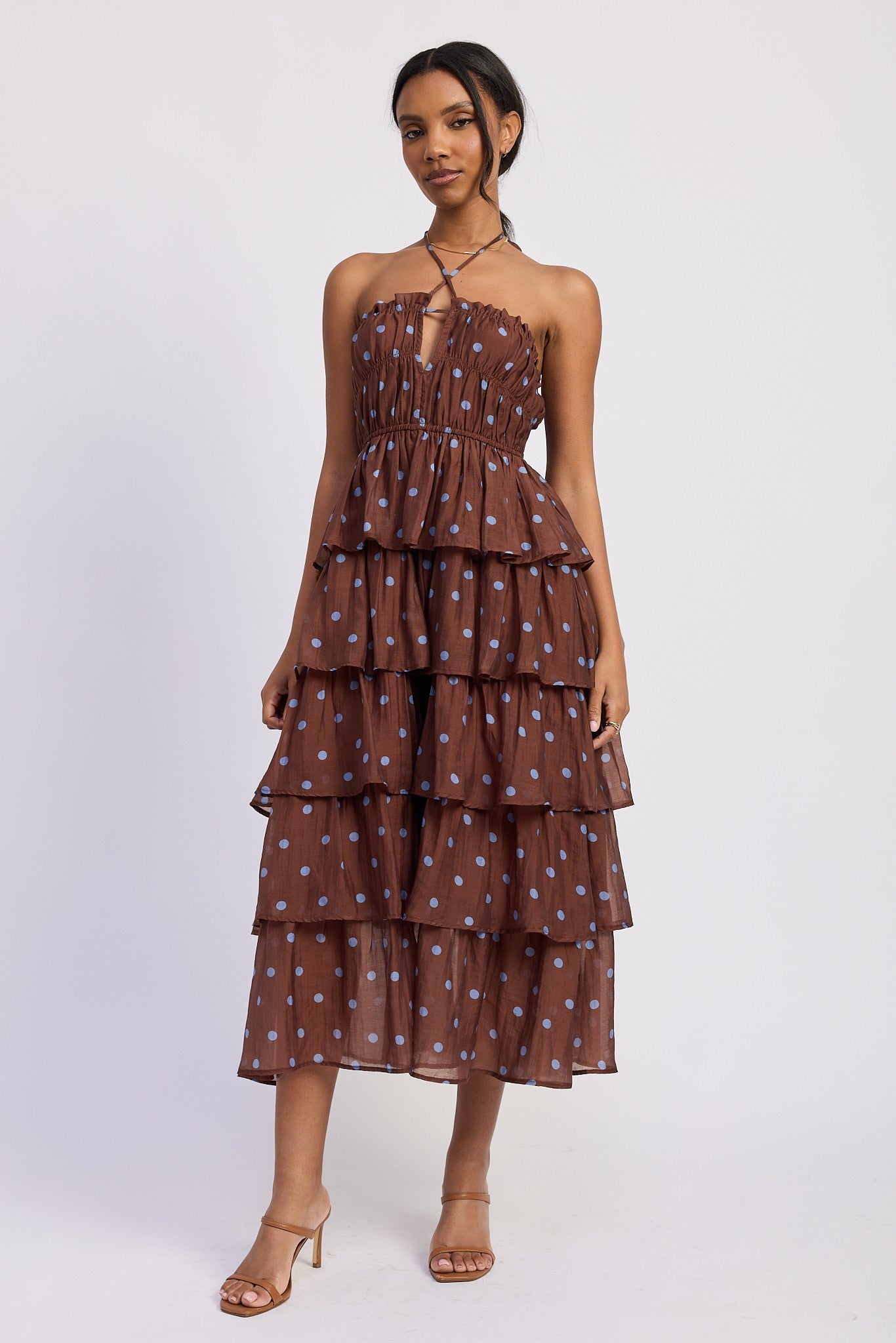 Polka Dot Tiered Maxi
