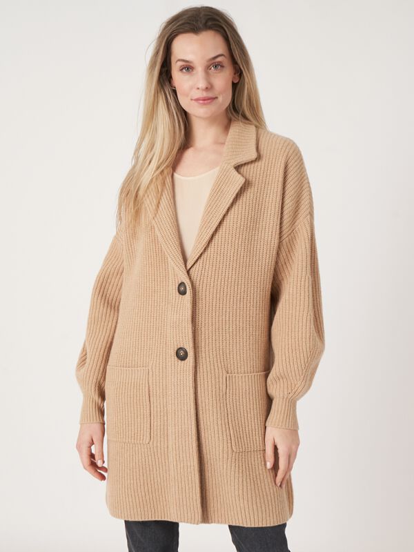 Camel Ribbed Cardigan