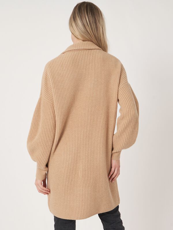 Camel Ribbed Cardigan
