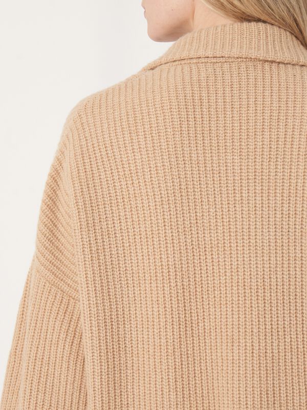 Camel Ribbed Cardigan