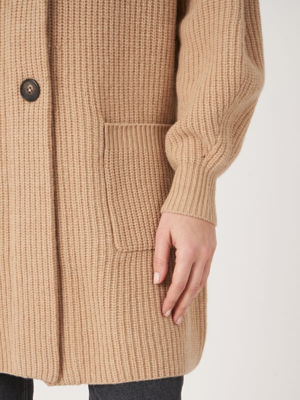 Camel Ribbed Cardigan