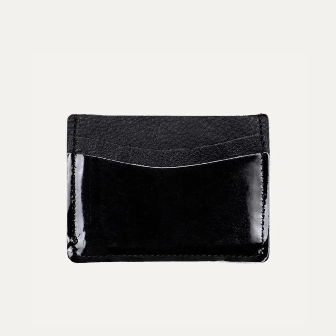 Black Patent Leather Card Holder