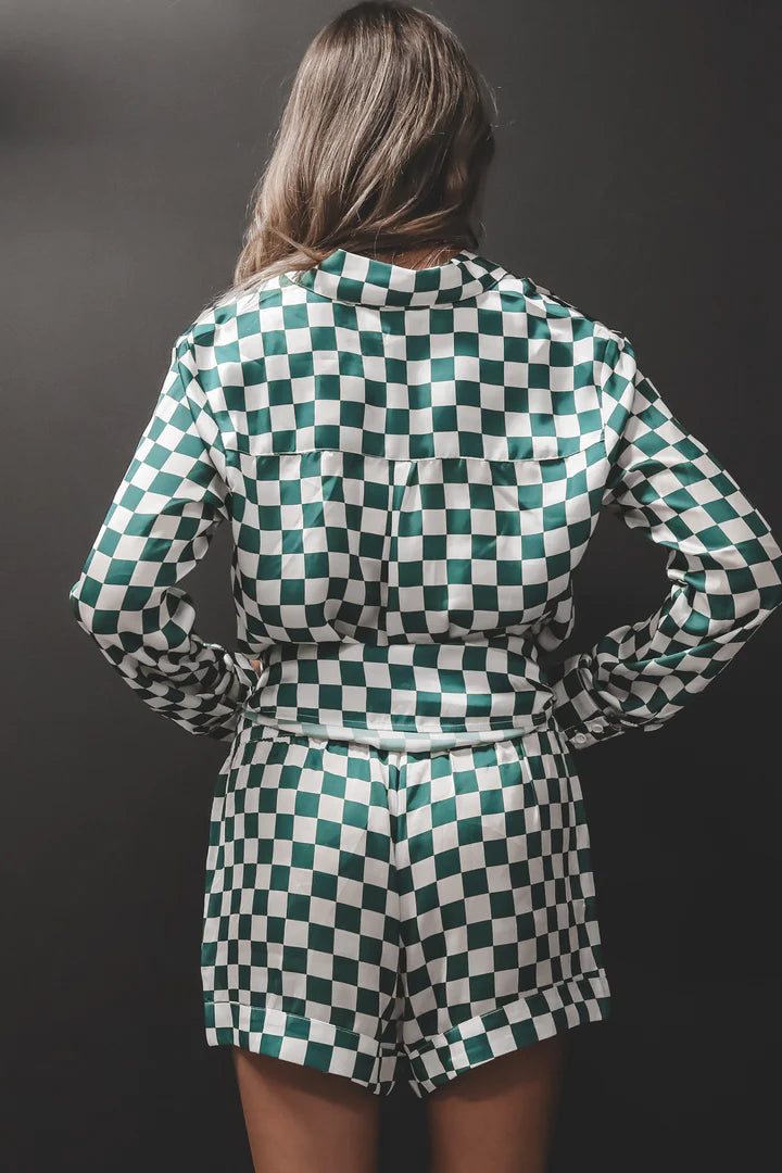 Green Checker Early Riser PJ