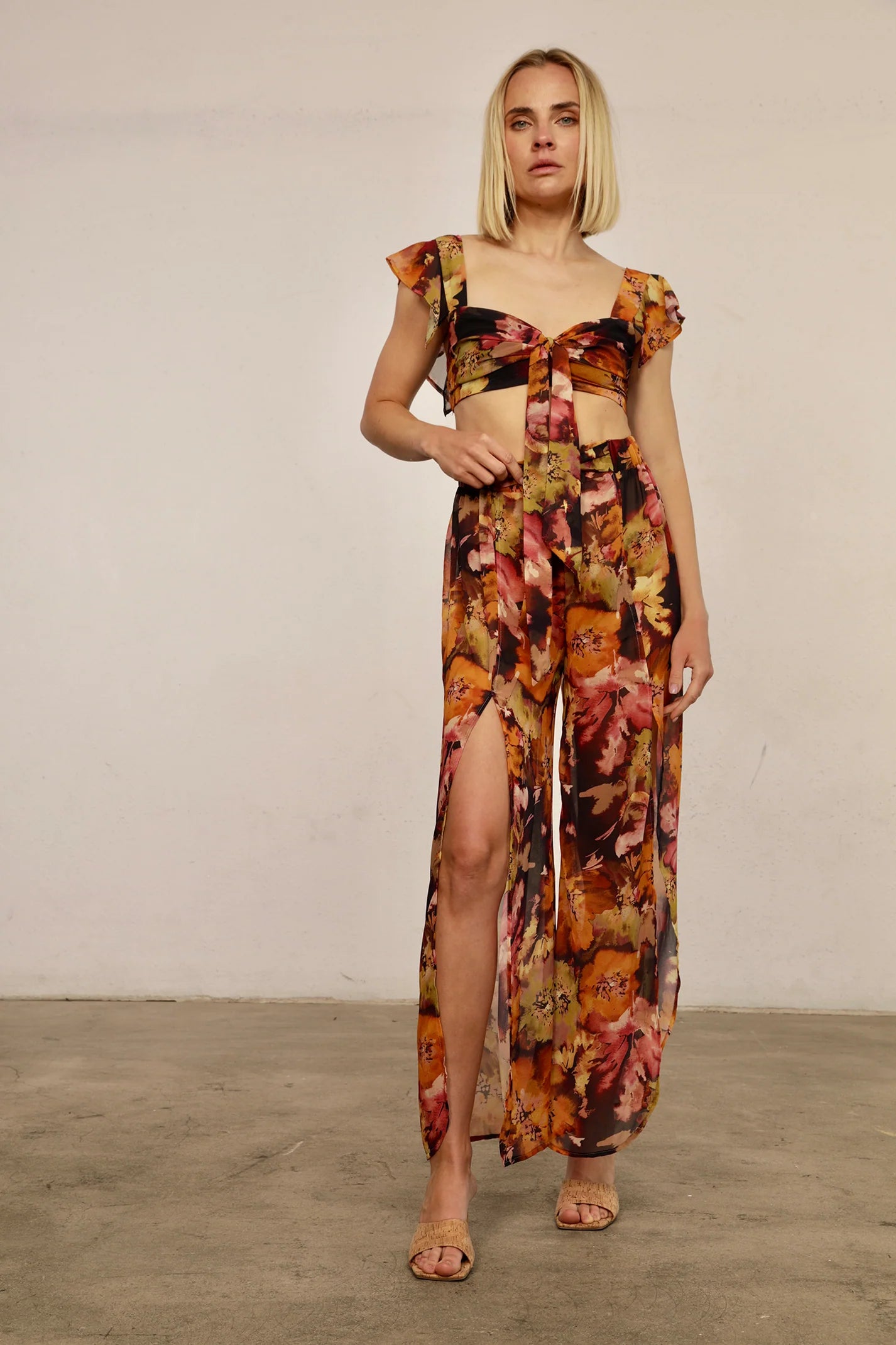 Chiffon Palazzo Tie Pant