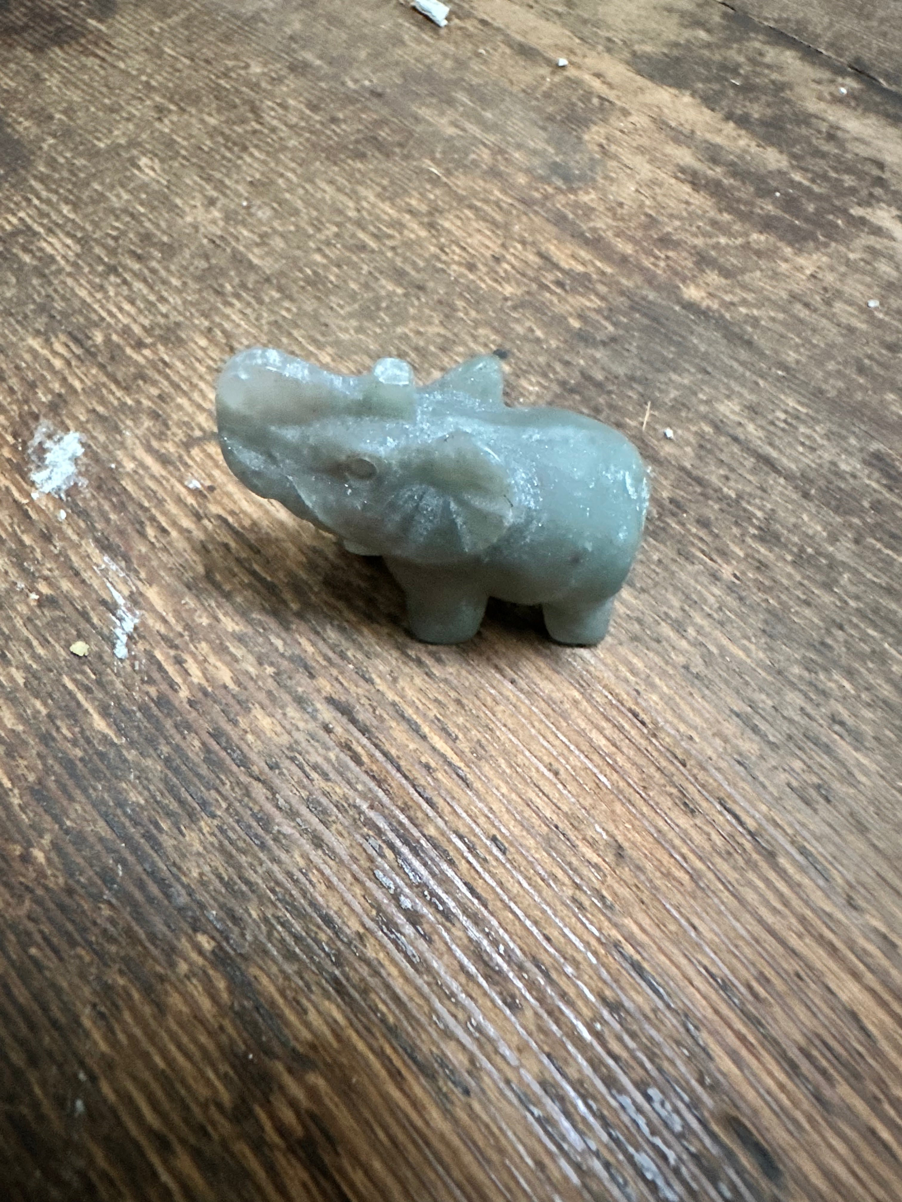 Moss Agate Carved Elephant
