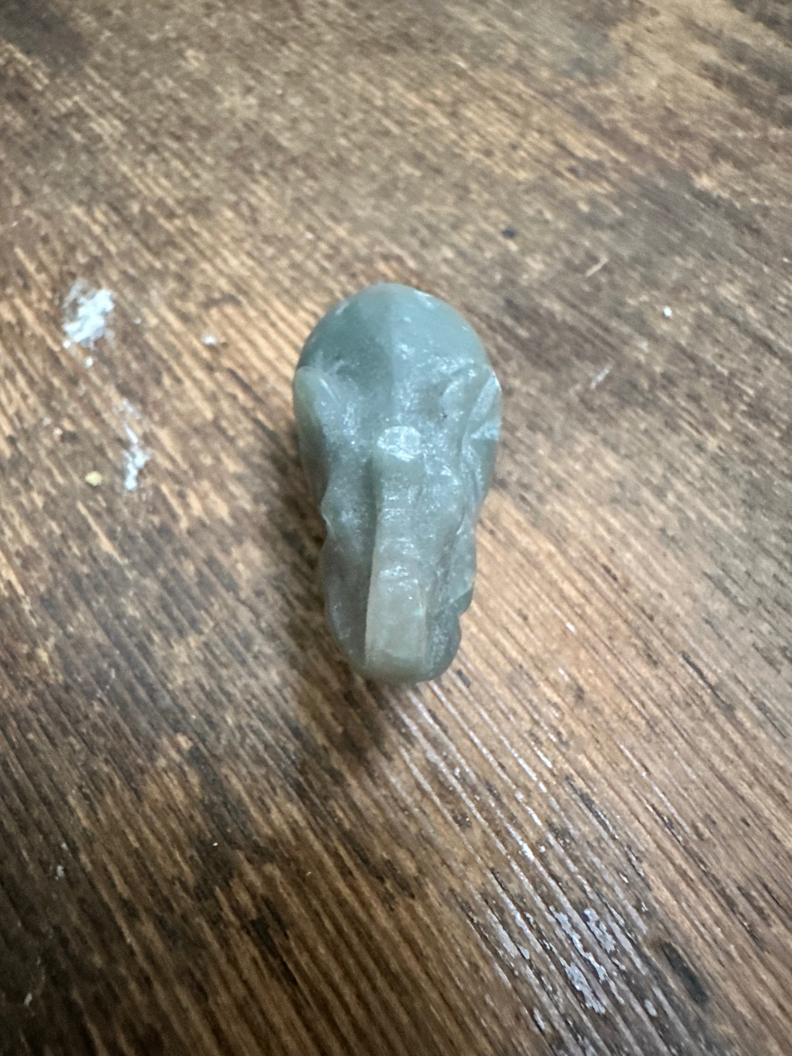 Moss Agate Carved Elephant