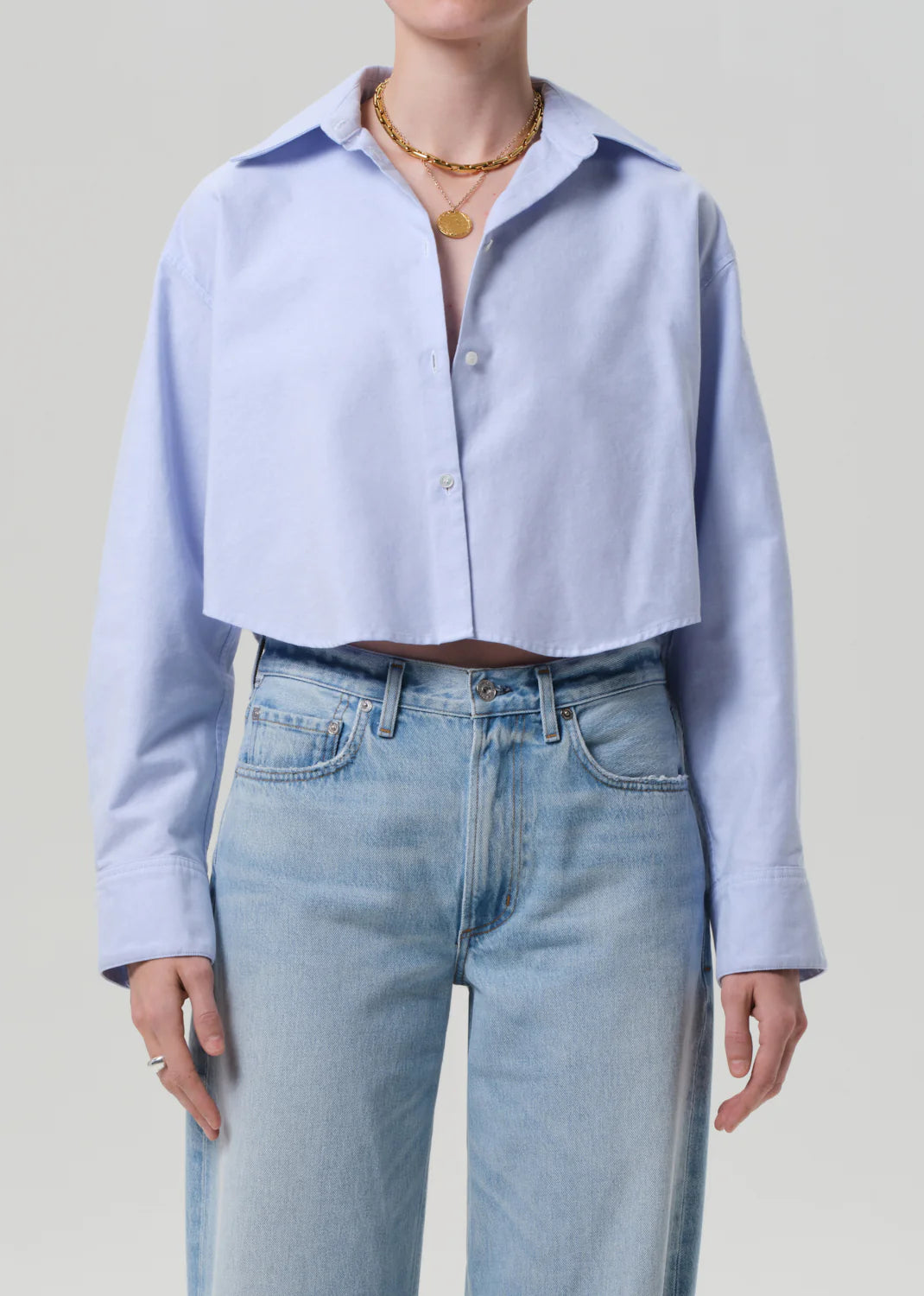 Blue Ana Cropped Shirt