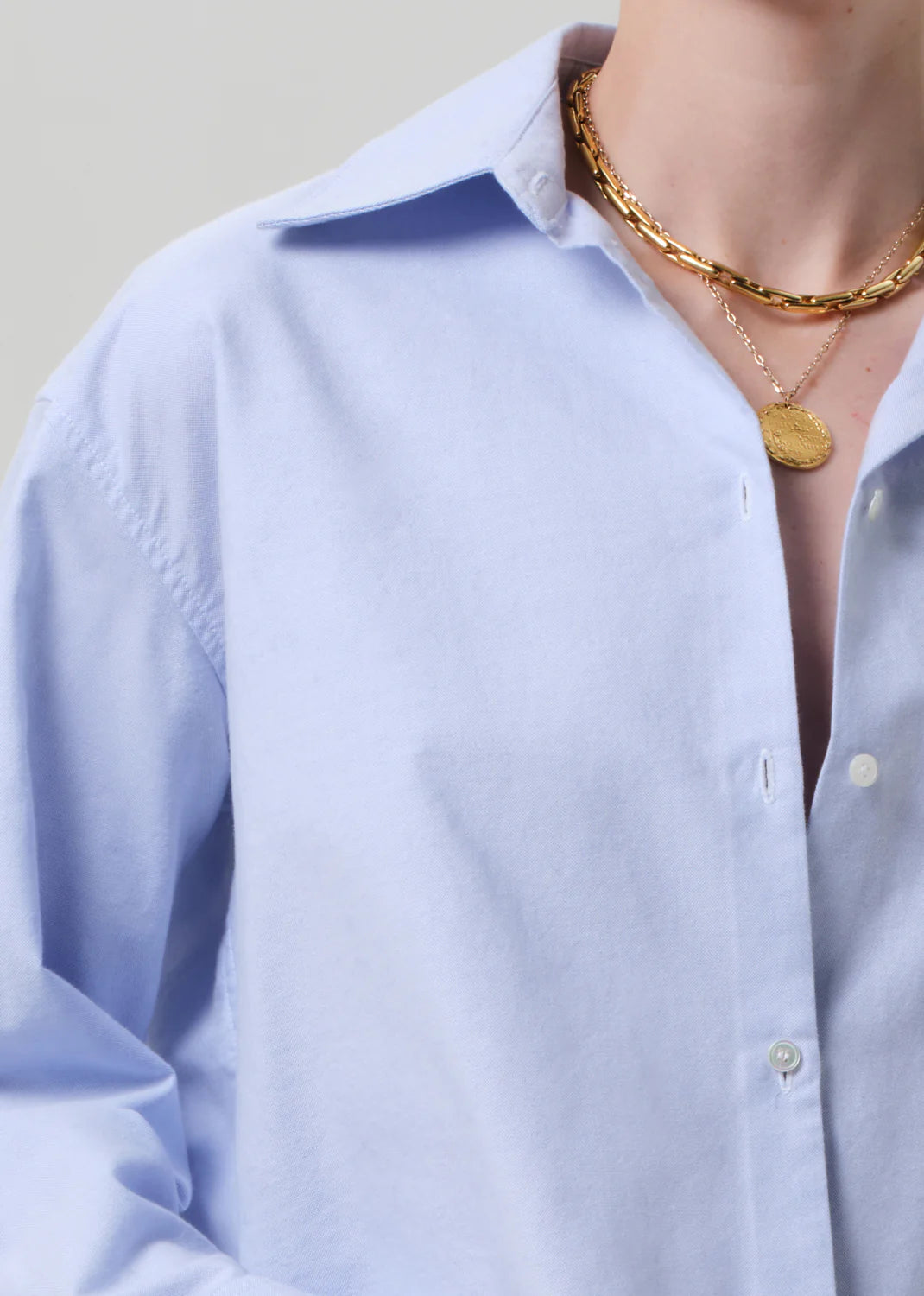 Blue Ana Cropped Shirt