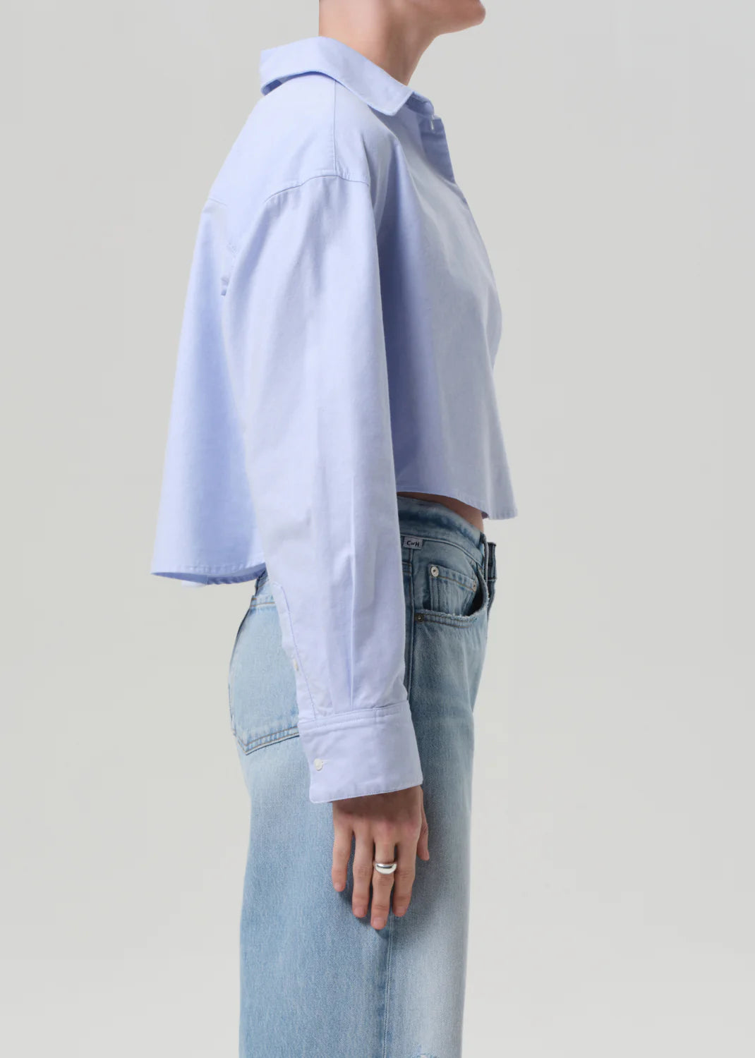 Blue Ana Cropped Shirt
