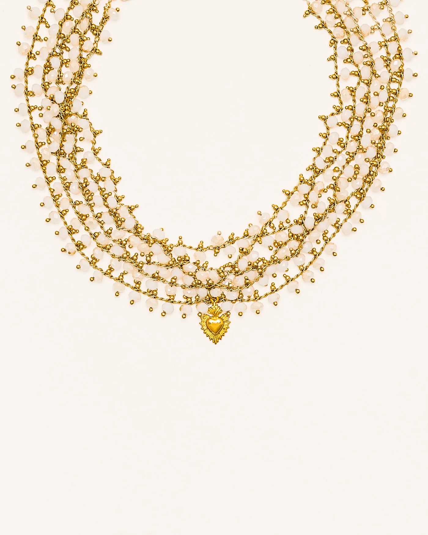 Champagne Santa Cristol Layered Necklace