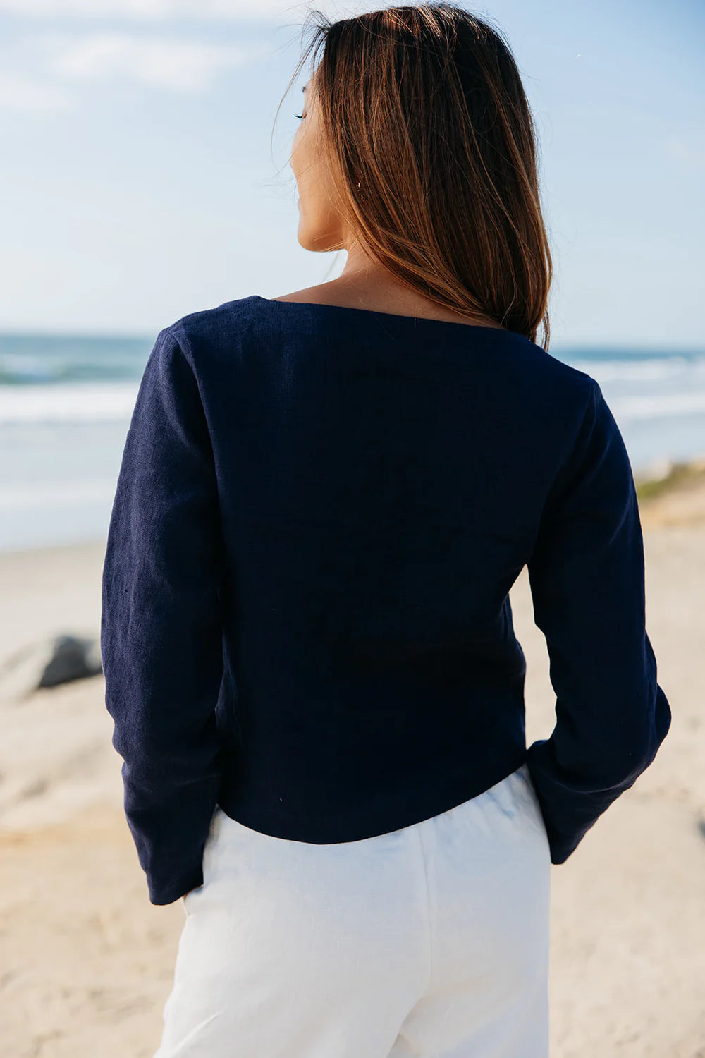 Navy Bessette Linen