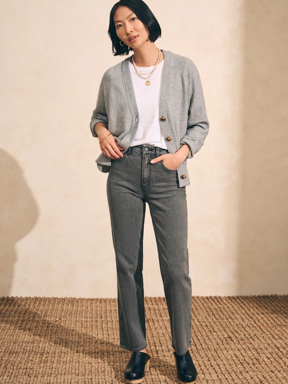 Grey Heather Jackson Cardigan