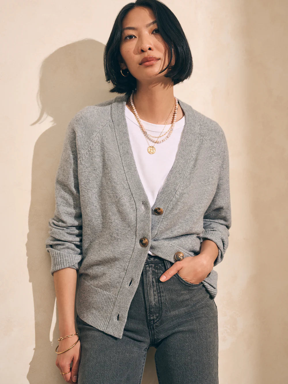 Grey Heather Jackson Cardigan