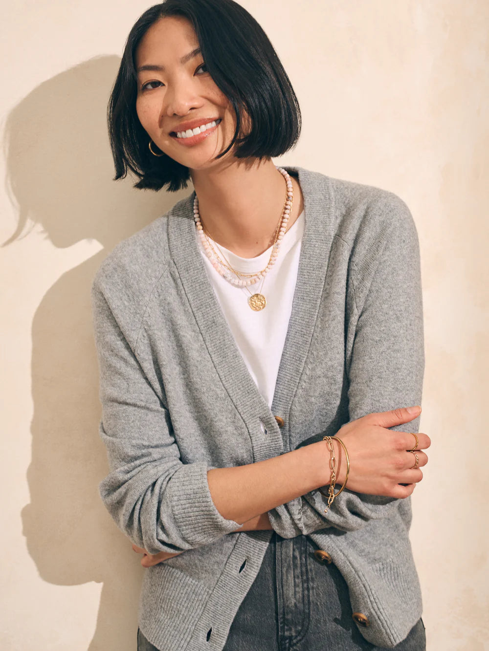 Grey Heather Jackson Cardigan