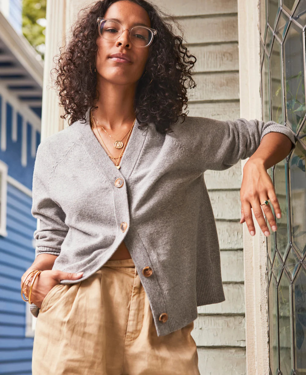Grey Heather Jackson Cardigan