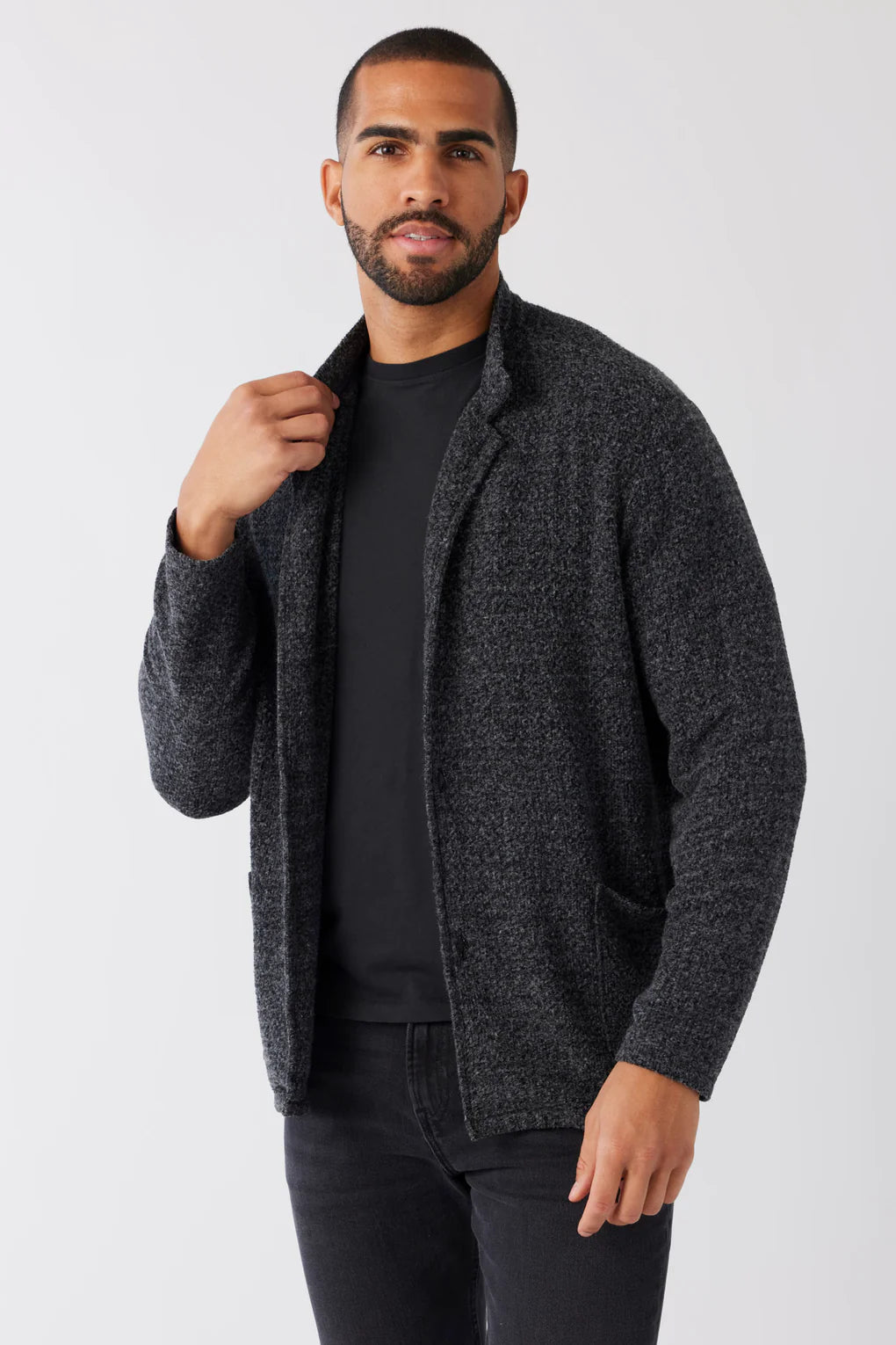 Black Boucle Blazer