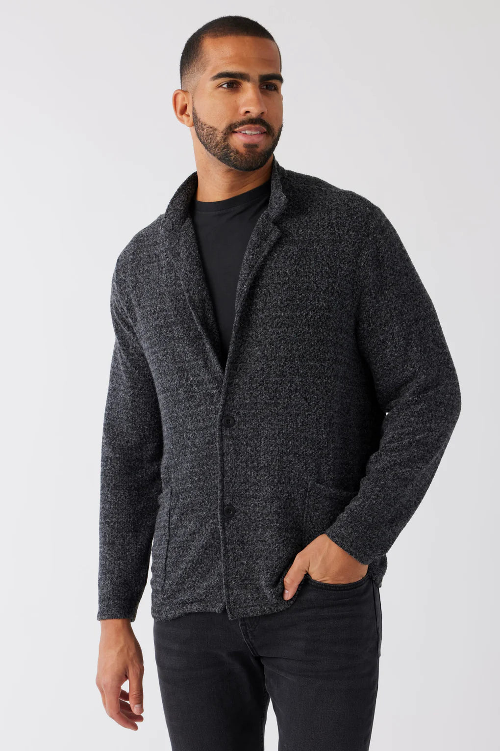Black Boucle Blazer