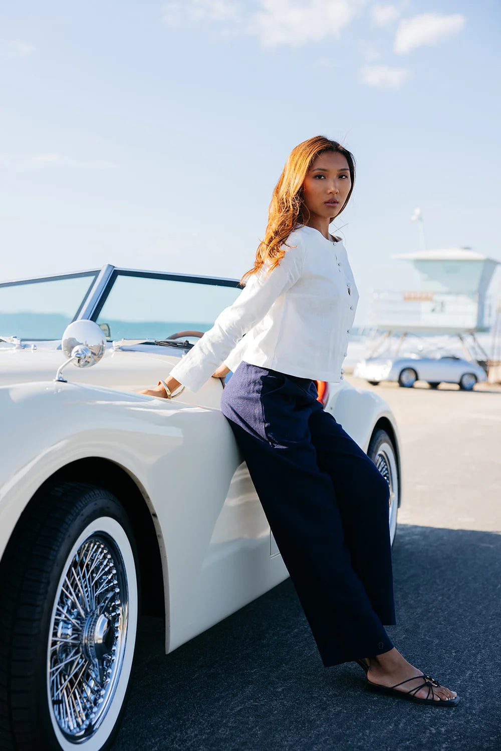 LALIA PANT TEXTURED NAVY main image 1