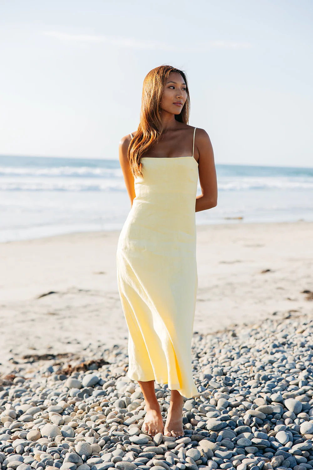 Yellow Margot Linen Maxi Dress