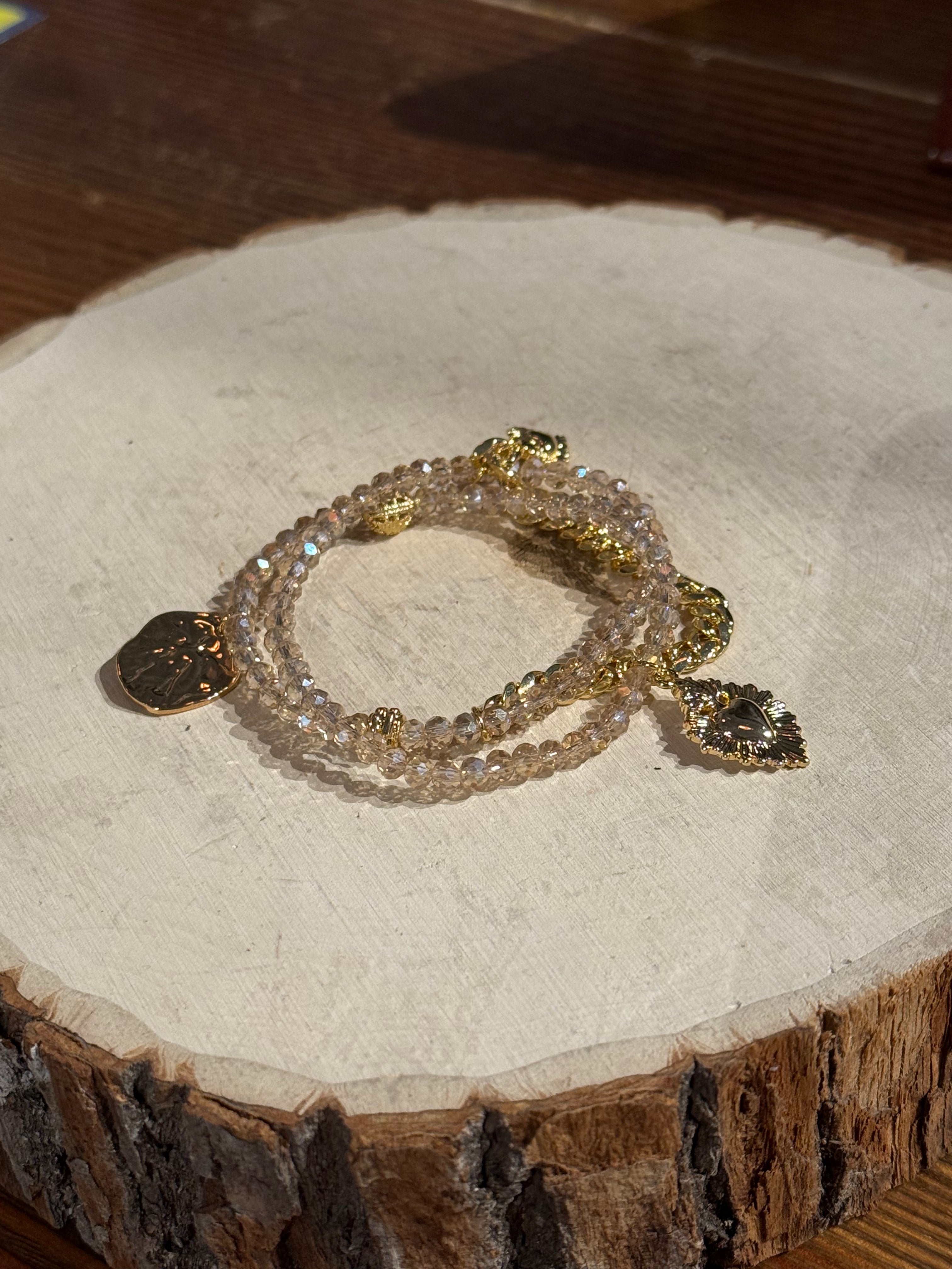 Pink Crystal Wrap Bracelet