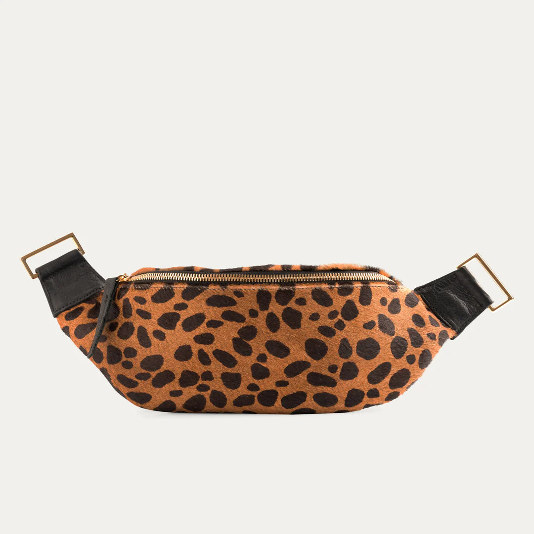 Black Brown Cheetah Fanny Pack