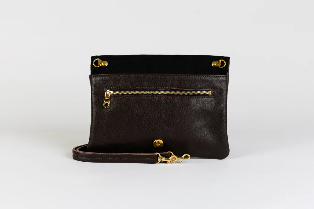Brown Patent Leather Belt Bag
