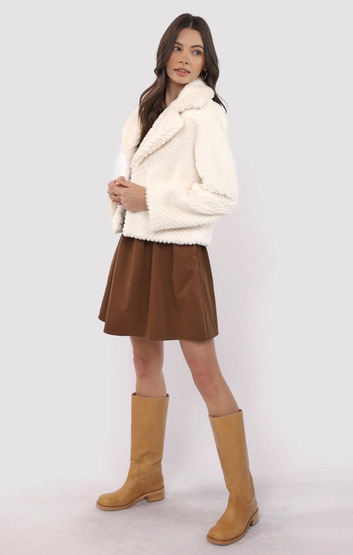 Ivory Wide Lapel Coat