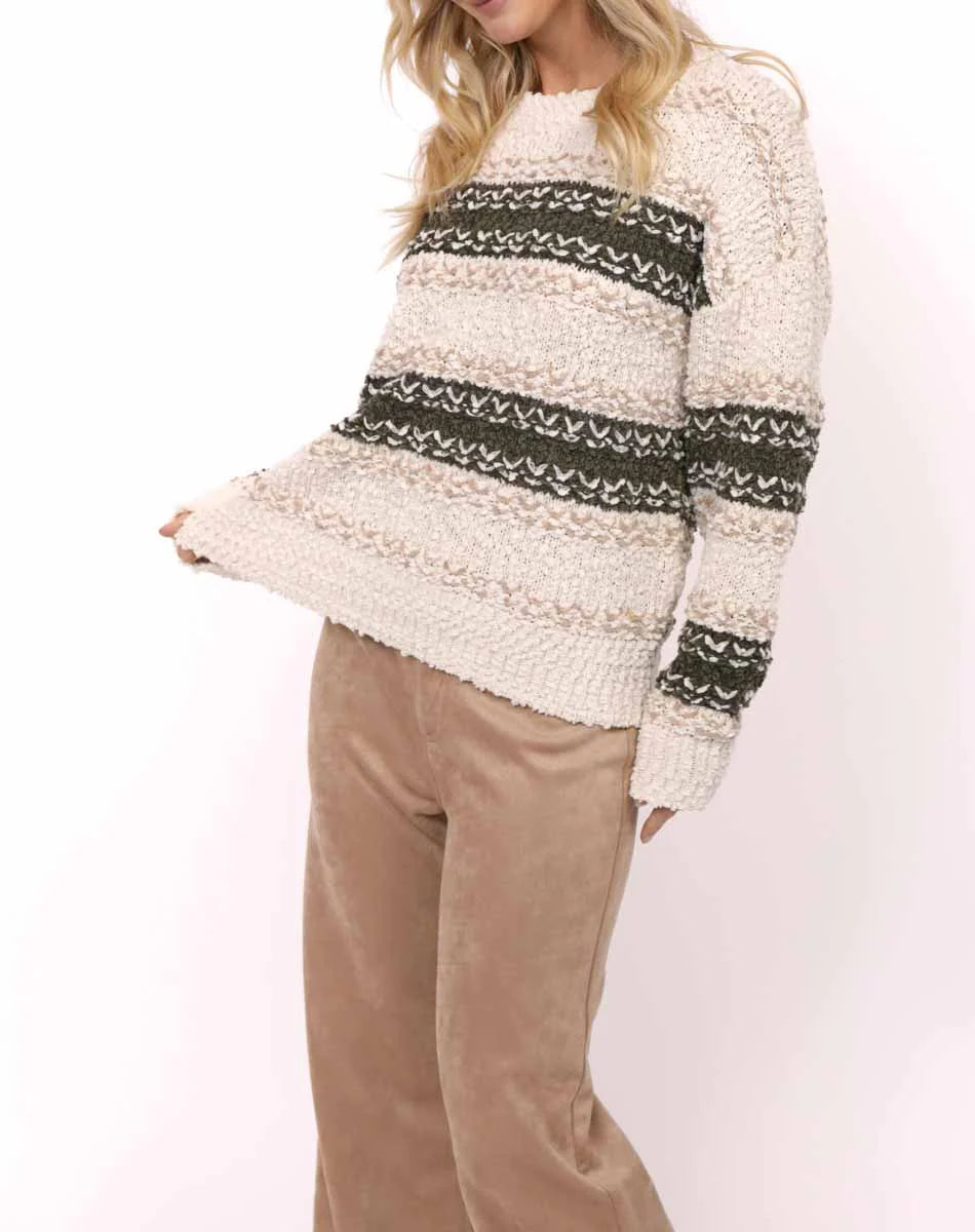 Olive Striped Sweater