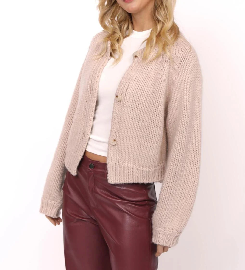 Blush Buttoned Cardigan