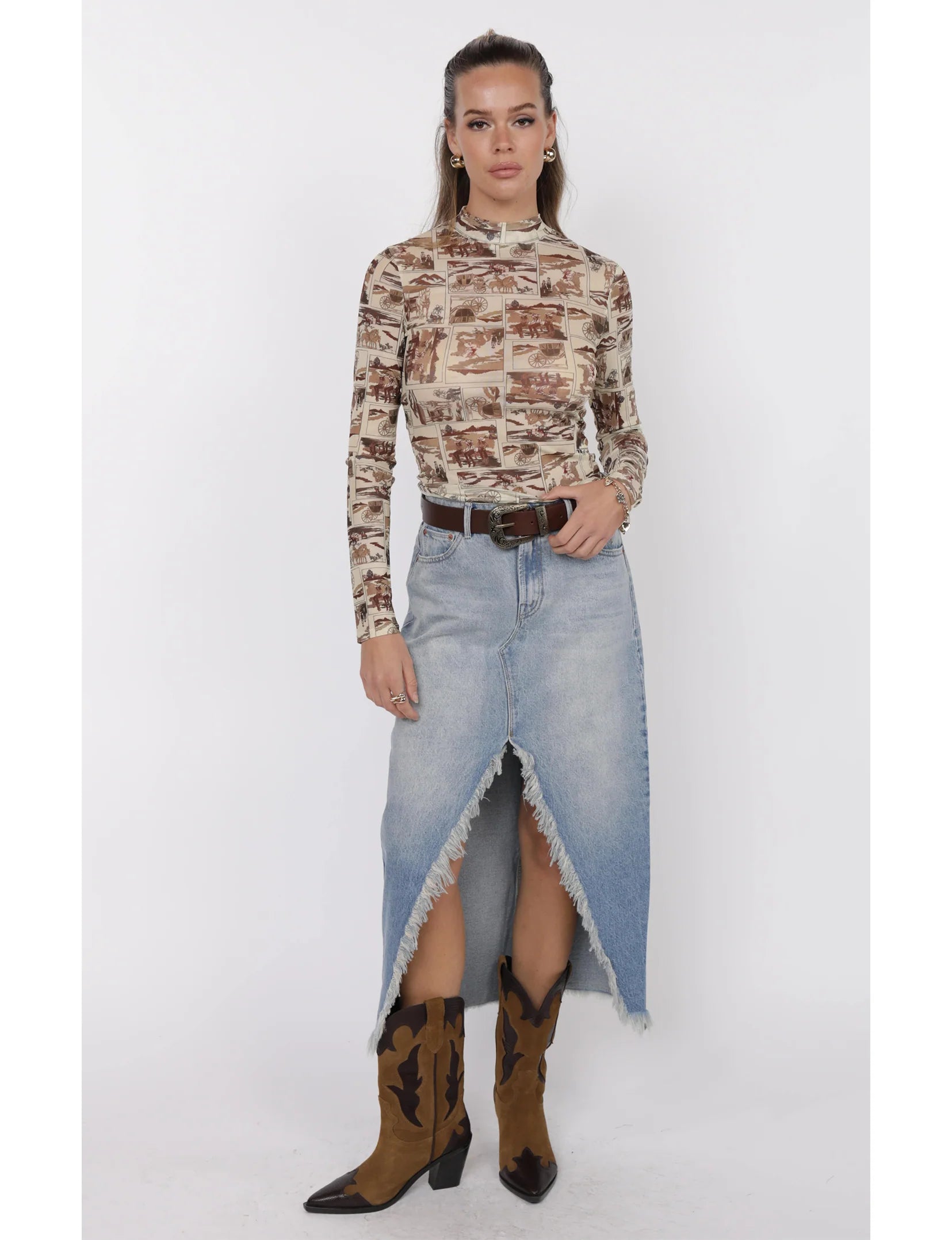 Brown Giddy Up Top