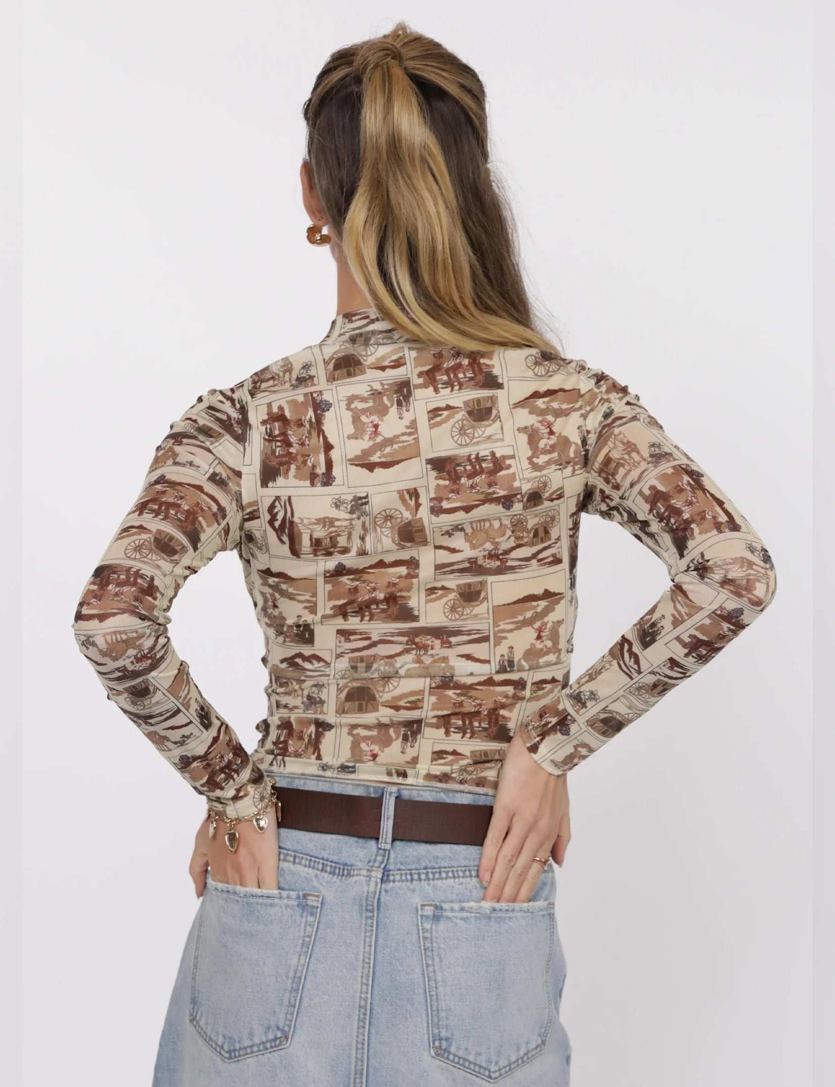 Brown Giddy Up Top