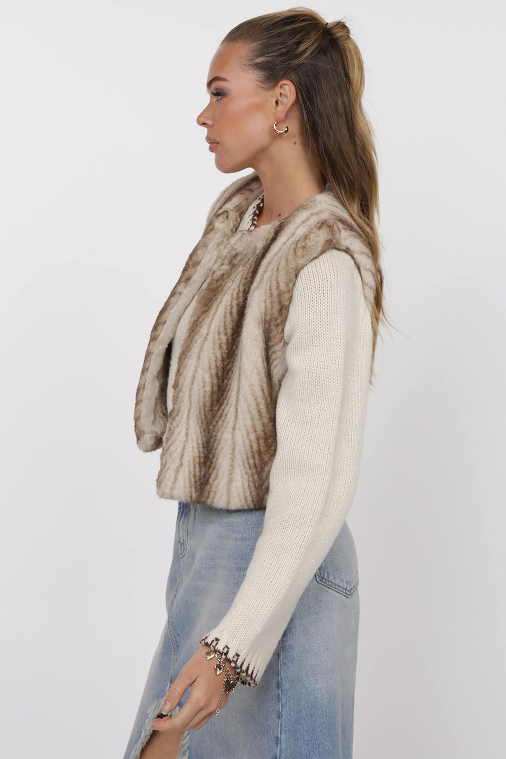 Ivory Demi Cropped Vest