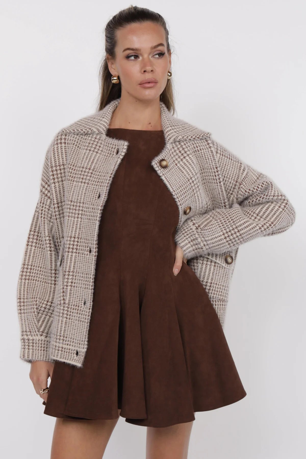 Ivory Brown Lola Jacket