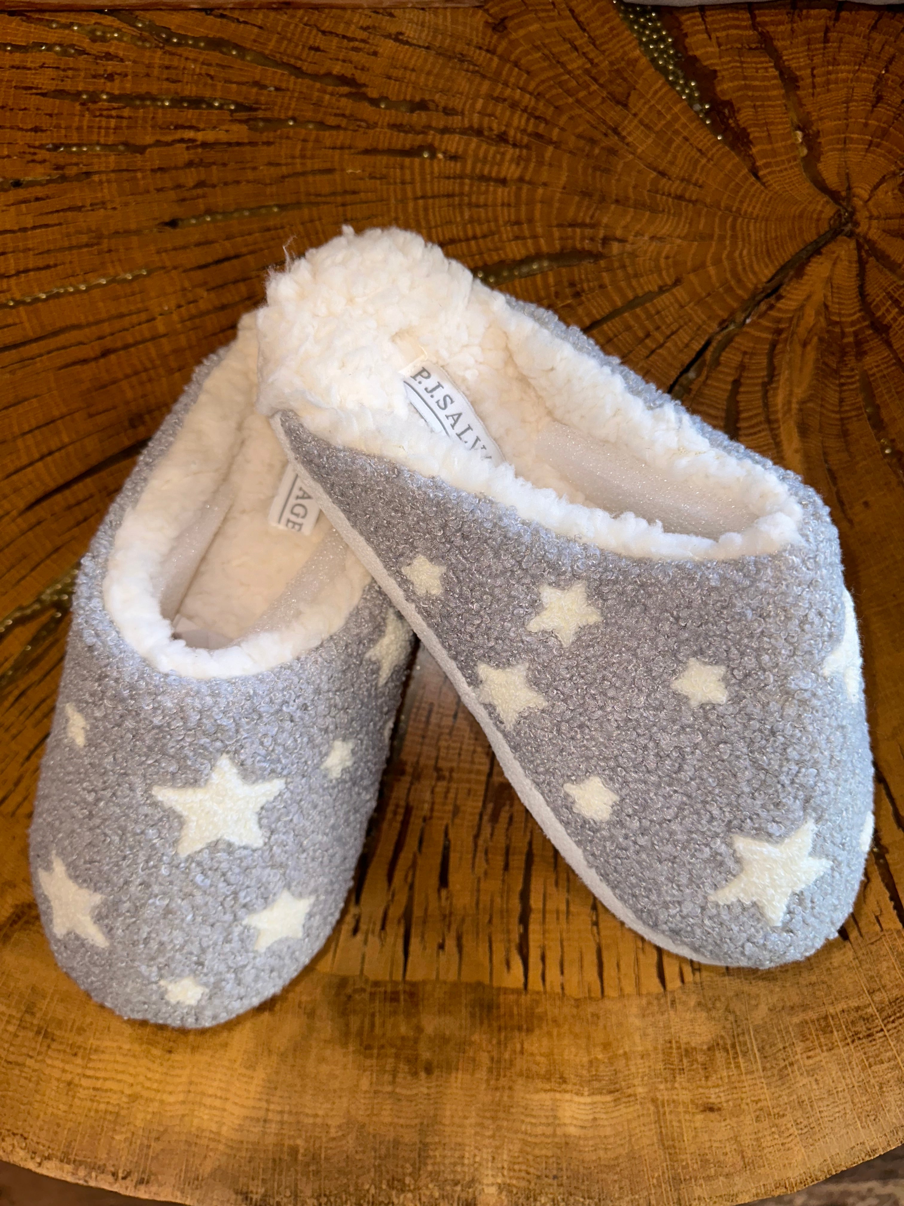 Gray Let's Get Cozy Slippers