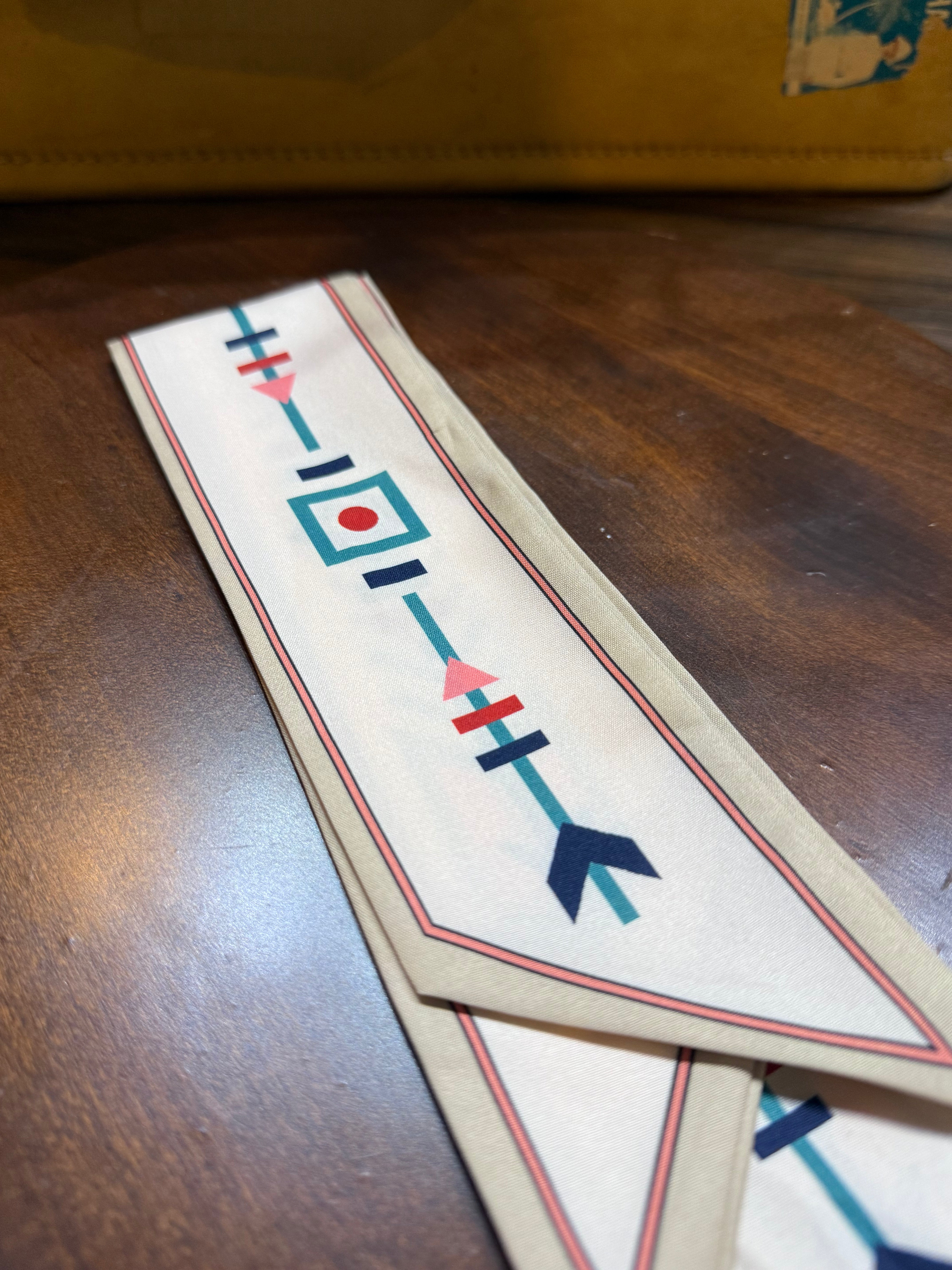 White Tribal Skinny Scarf