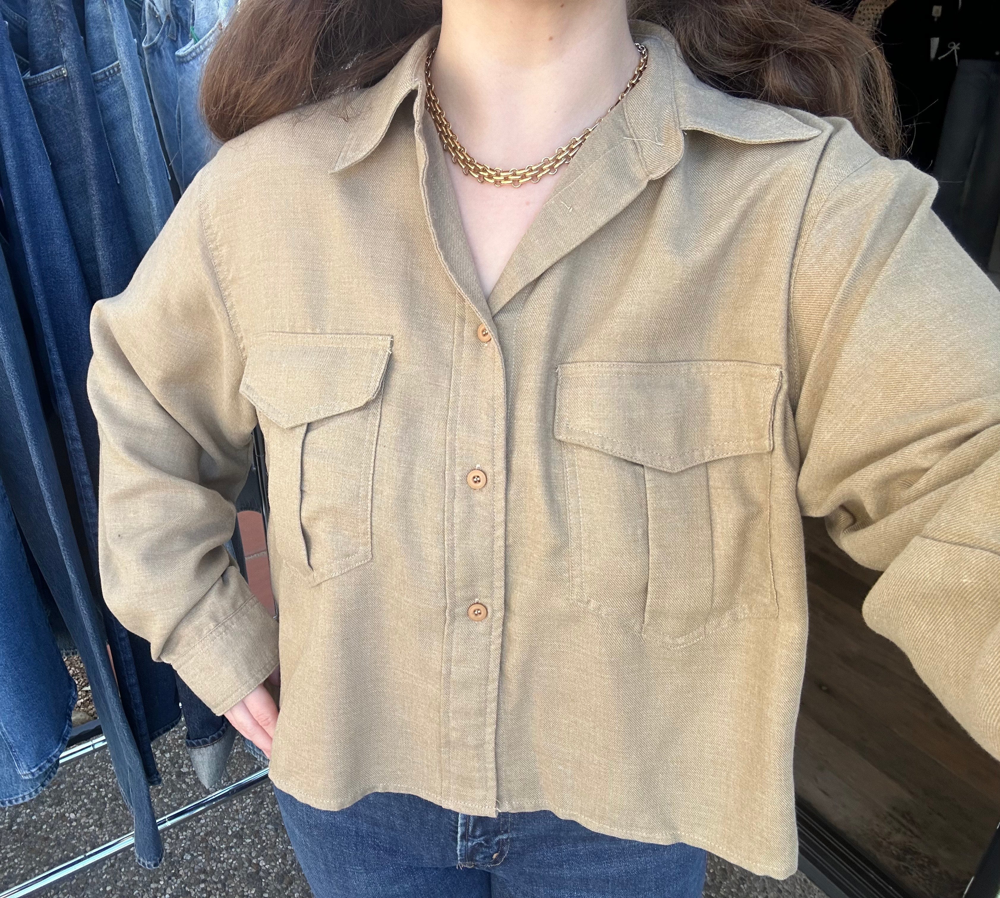 Brown Workwear Top