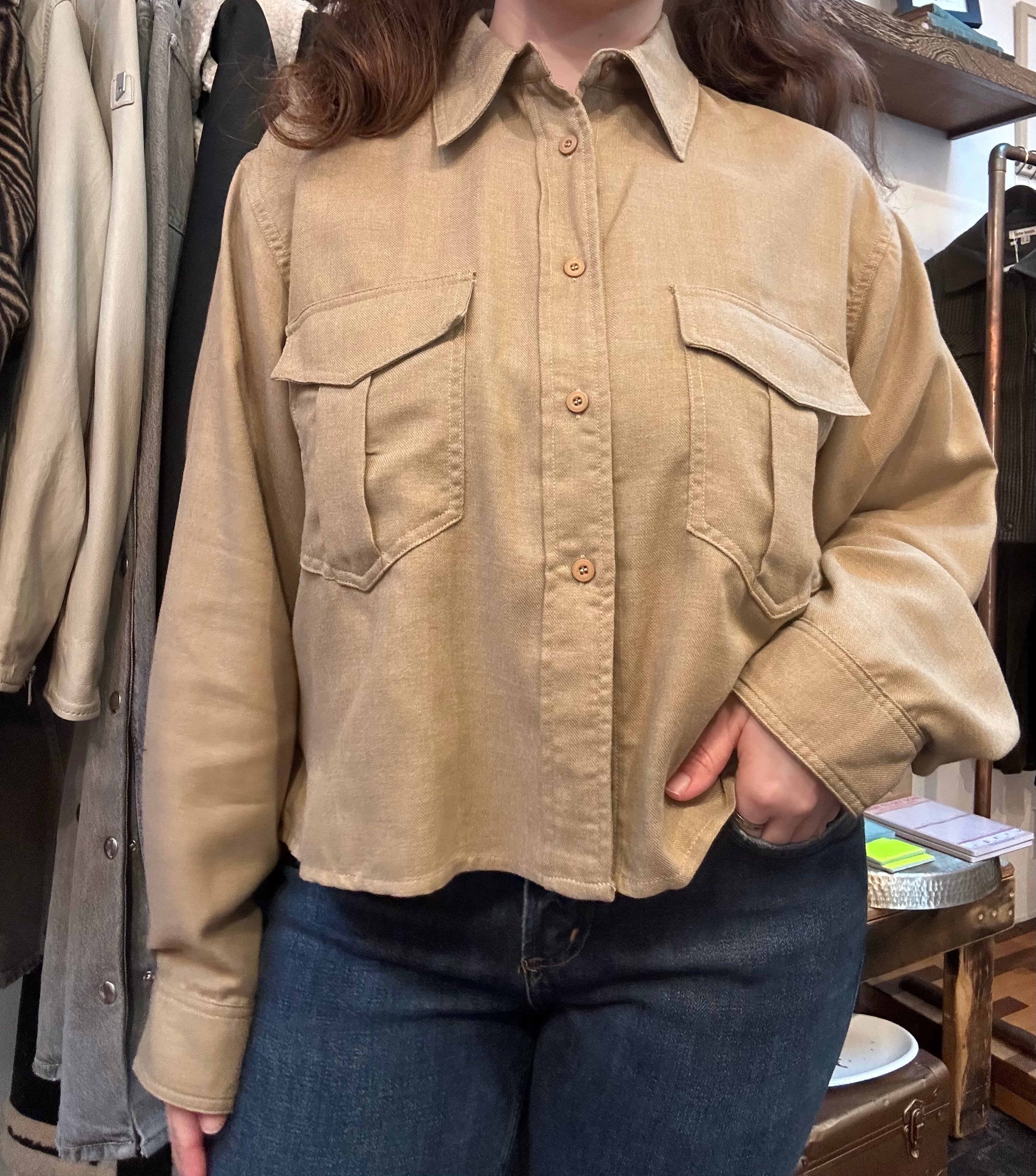 Brown Workwear Top