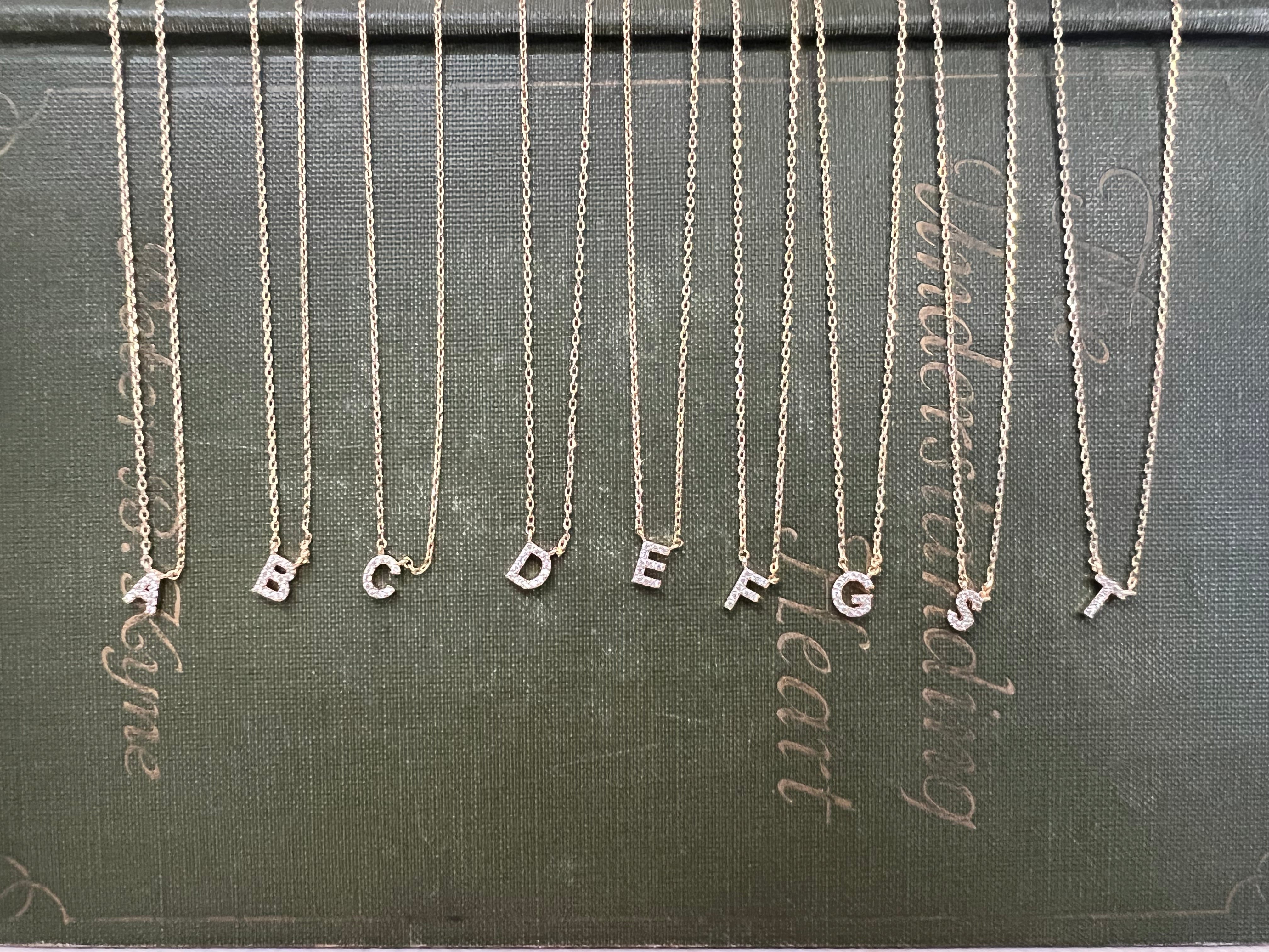 Crystal Initial Necklace