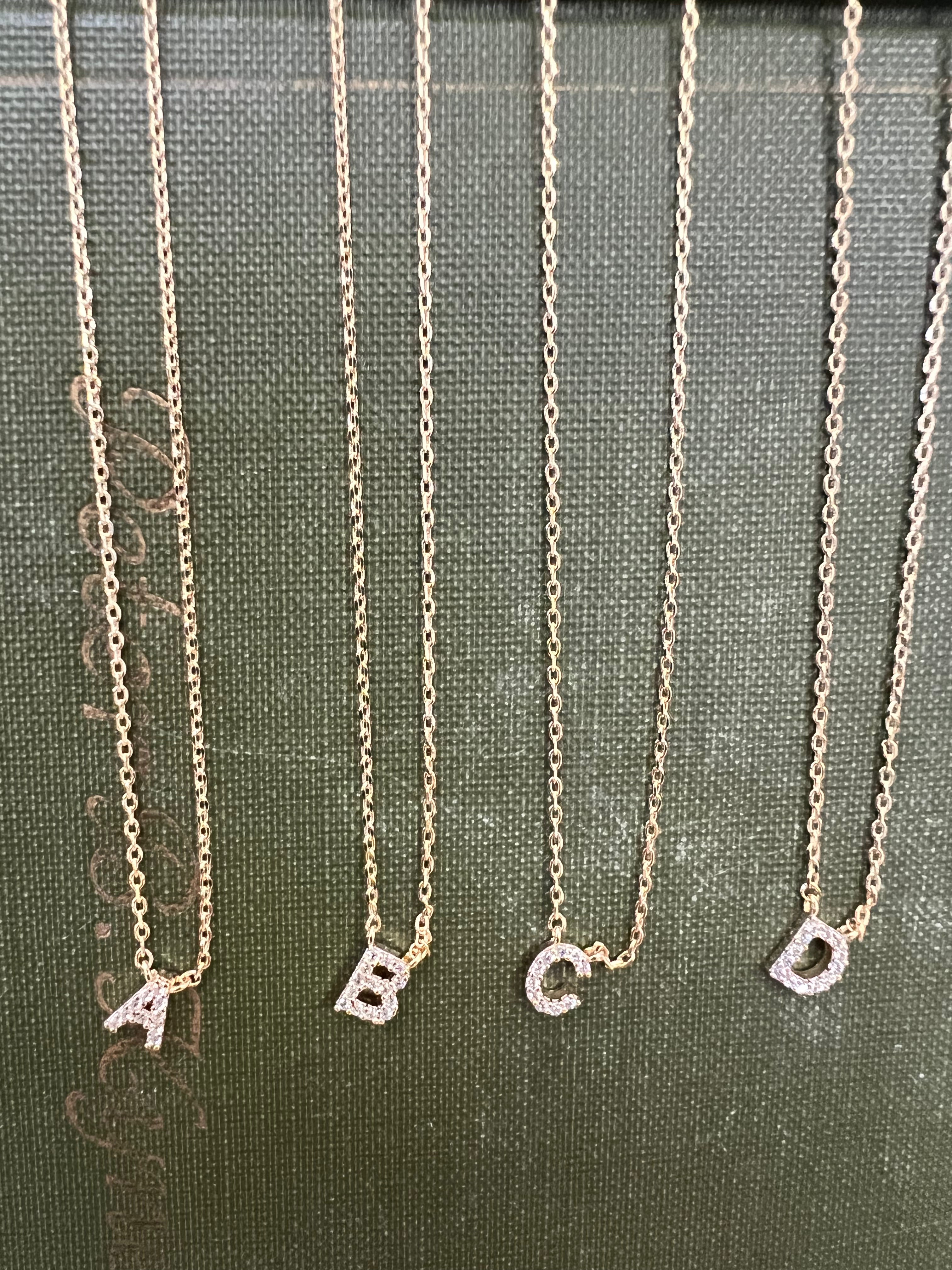 Crystal Initial Necklace